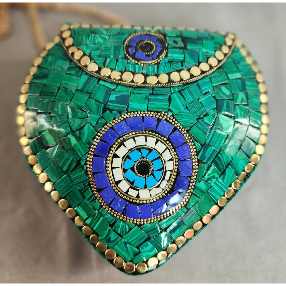 Mosaic Teal Evil Eye Handbag NEW Ramla Seen On Selling Sunset Artsy Purse - Picture 1 of 9